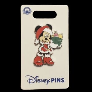 New Disney Parks Pin Holiday Santa Minnie Mouse Christmas Presents Carded Pin
